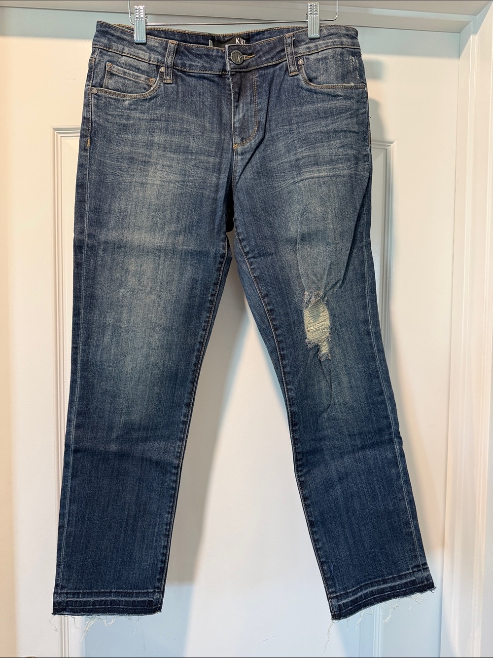 Kut from the Kloth Dark Wash Distressed Ankle Jeans